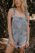 Load image into Gallery viewer, Denim Distressed Shortalls
