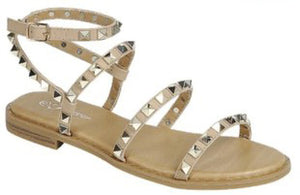 Taupe Studded Strappy Sandals