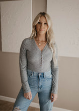 Load image into Gallery viewer, Grey Long Sleeve Bodysuit
