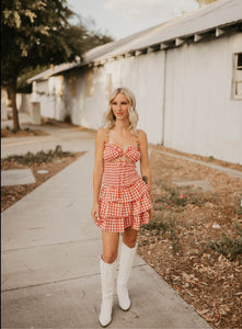 Red Plaid Gingham Dress