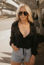 Load image into Gallery viewer, Black Ruffle Blouse
