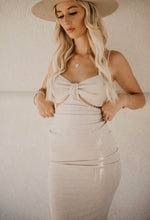Load image into Gallery viewer, RESTOCK Nude Ribbed Cut Out Midi Dress
