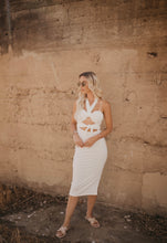 Load image into Gallery viewer, Ivory Tie Front Cut Out Detail Dress
